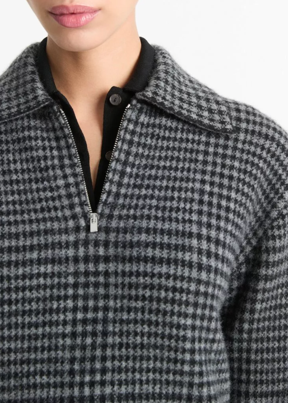 Plaid Half-Zip Pullover - Heather Smoke | Black Combo