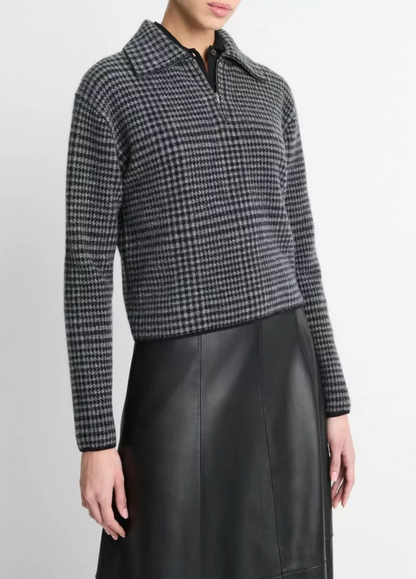 Plaid Half-Zip Pullover - Heather Smoke | Black Combo