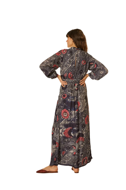 Nico Long Sleeve Maxi - Peacock Ink