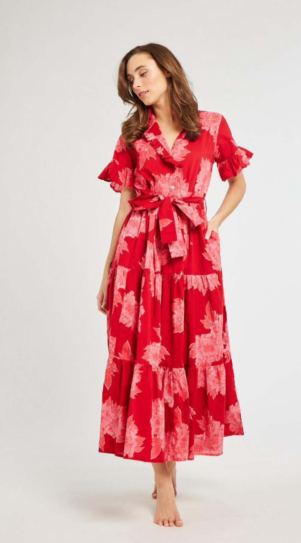 Victoria Dress - Crimson Floral