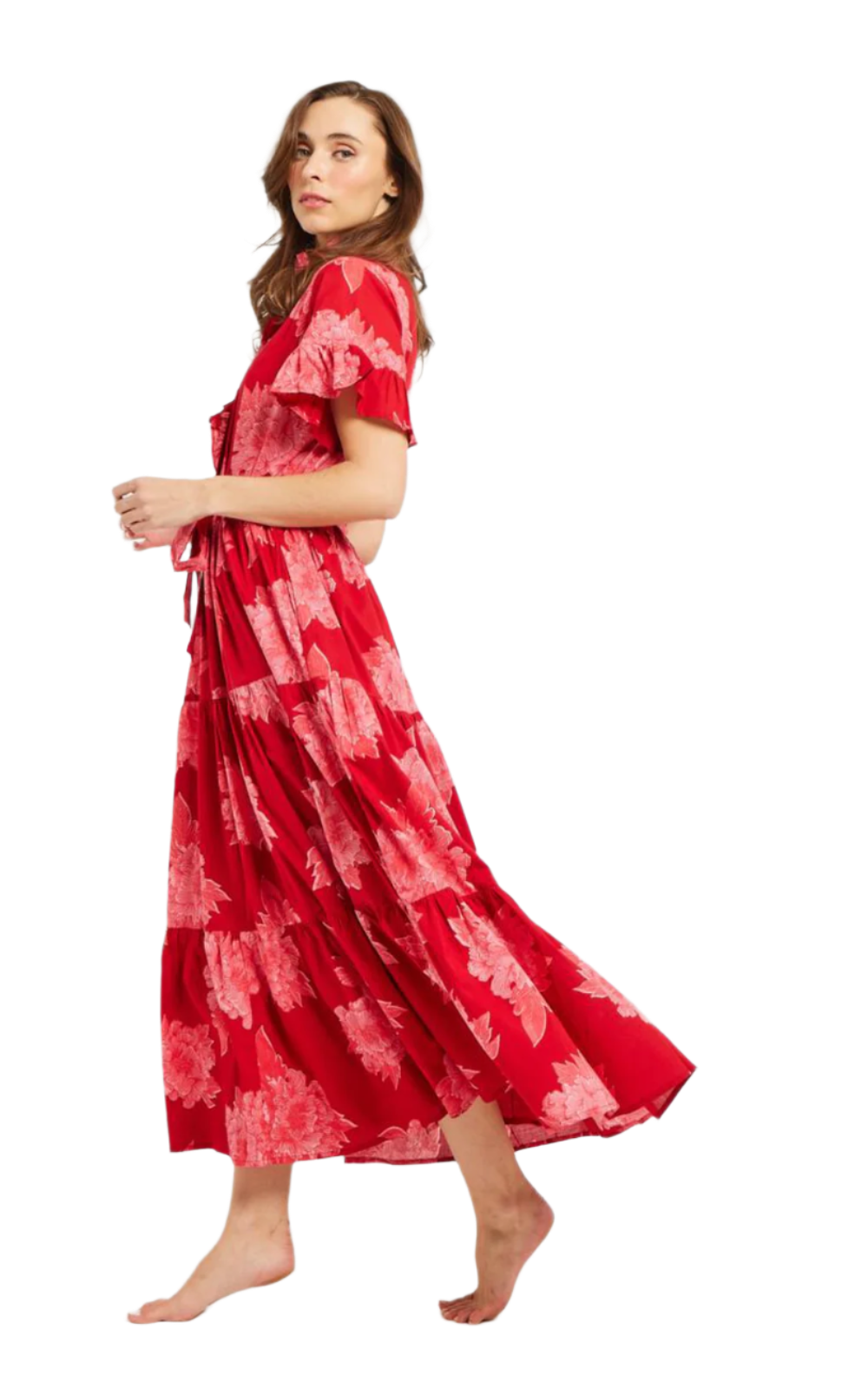 Victoria Dress - Crimson Floral