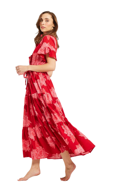 Victoria Dress - Crimson Floral