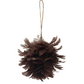 Feather Ball Ornament - Burgundy