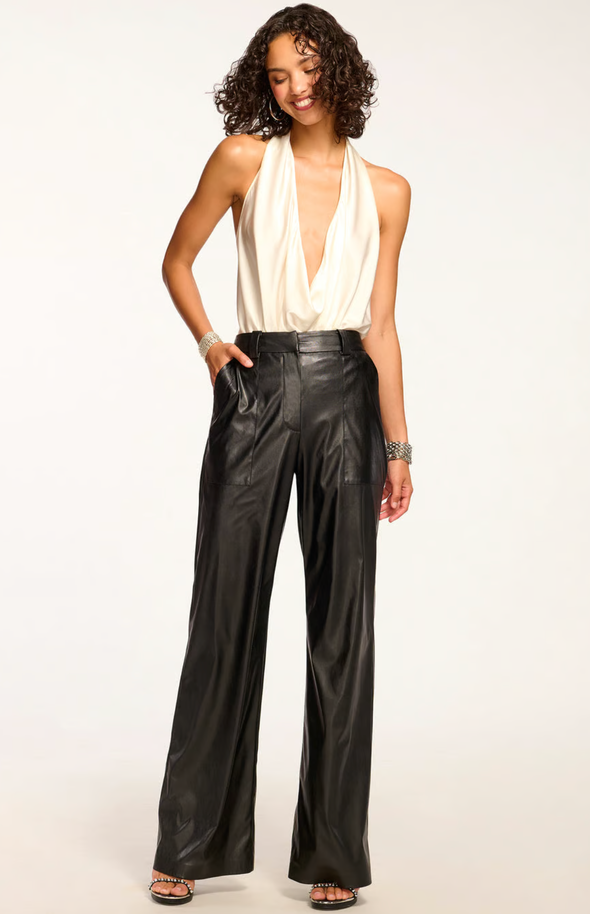 Jace Faux Leather Pant - Black