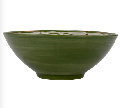 Stoneware Bowl - Green | Brown