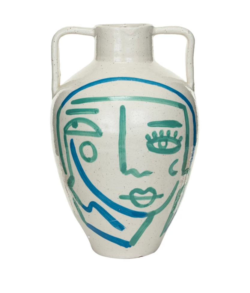 
Abstract Face Terra-cotta Urn
