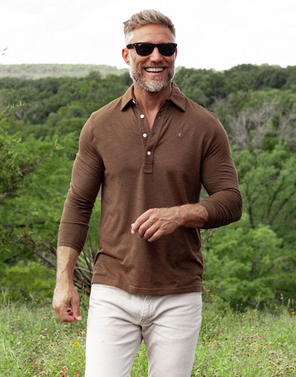 Brrr Long Sleeve Range Polo - Single Malt