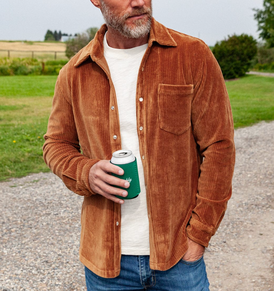 Rib Knit Button Down - YellowStone