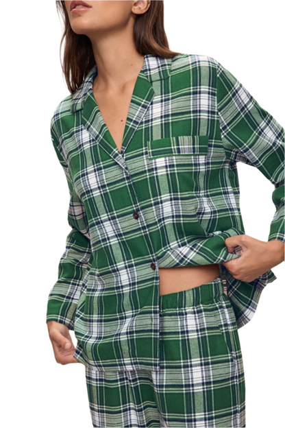 Flannel Long PJ - Tartan Plaid Forest Green