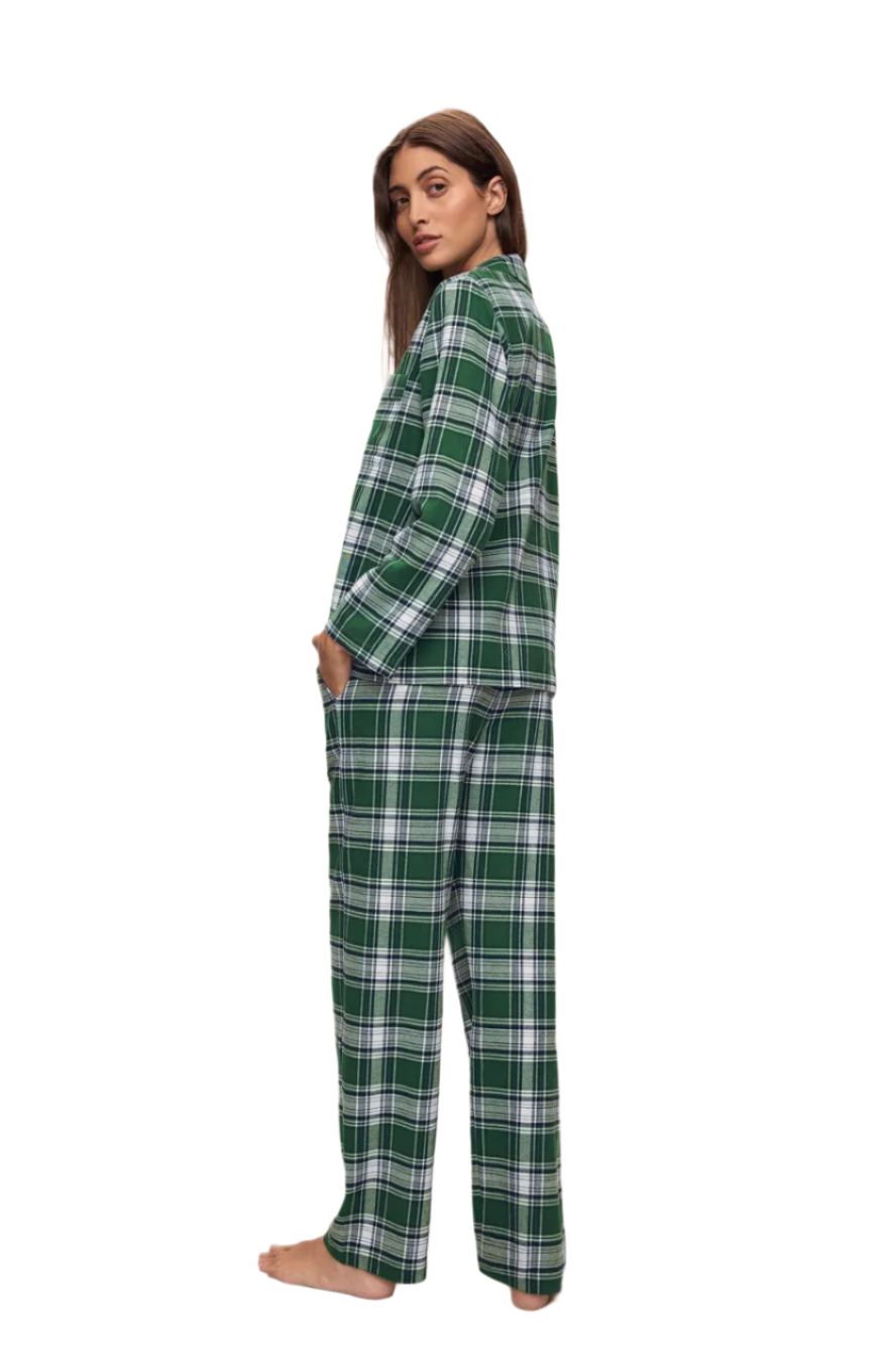 Flannel Long PJ - Tartan Plaid Forest Green