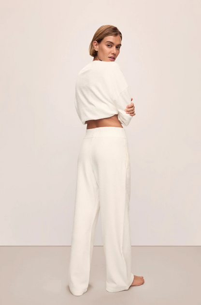 Recycled Boucle Wide Leg Pant - Ivory