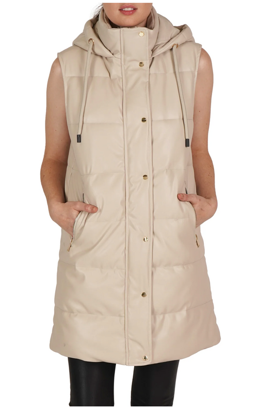 Sam Puffer Vest - Beige