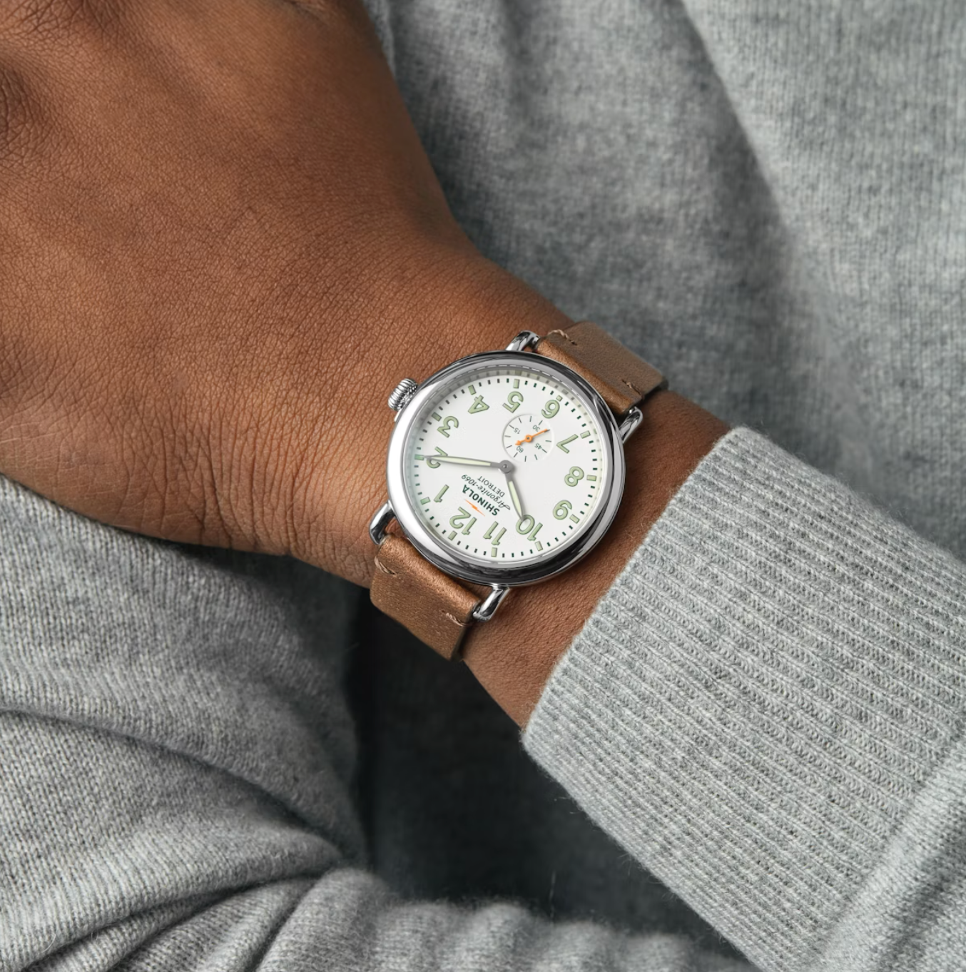 Runwell Sub Second - 41mm - Alabaster | British Tan Strap