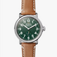 Runwell - 41mm - Green | Brown Leather Strap