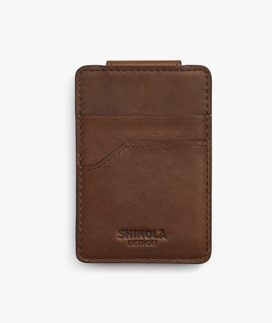 Magnetic Money Clip Wallet - Navigator - Medium Brown