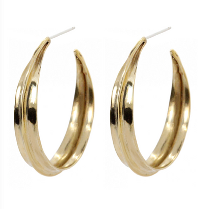 Large Sahara Ridge Hoops - Bronze