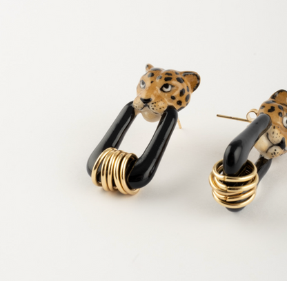 Black Leopard Earrings - Force de la Nature