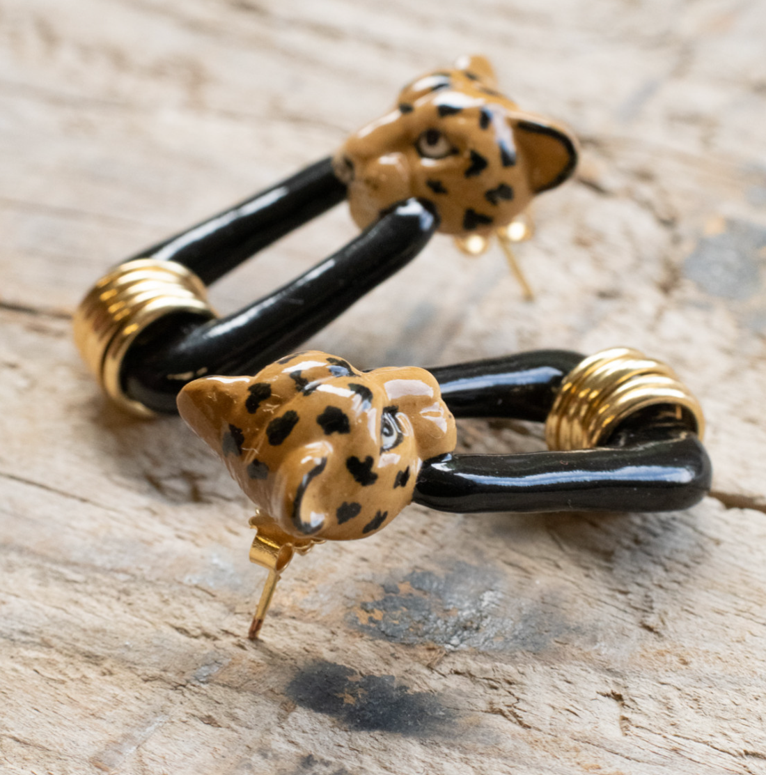 Black Leopard Earrings - Force de la Nature