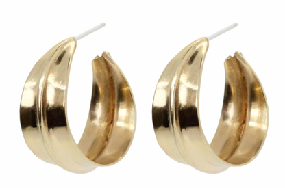 Small Sahara Ridge Hoops - Bronze