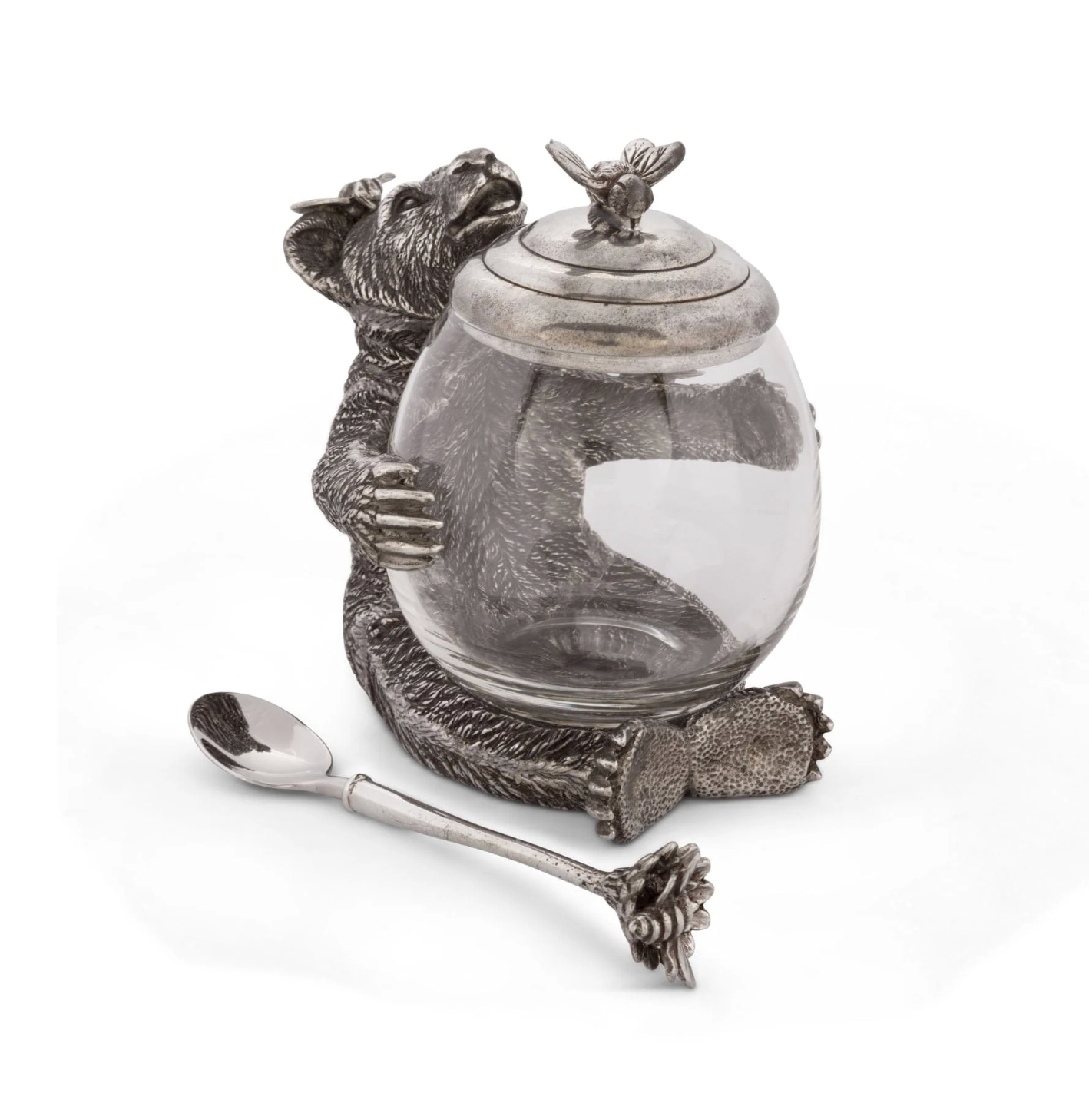 Pewter Bear Honey Pot