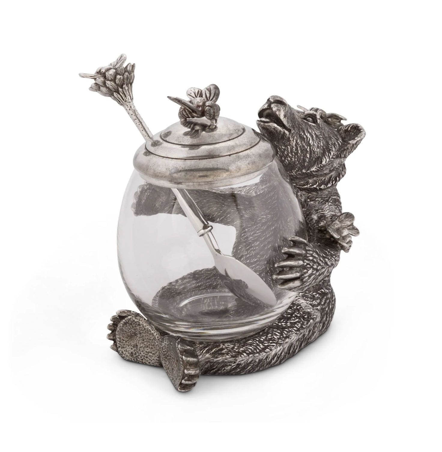 Pewter Bear Honey Pot