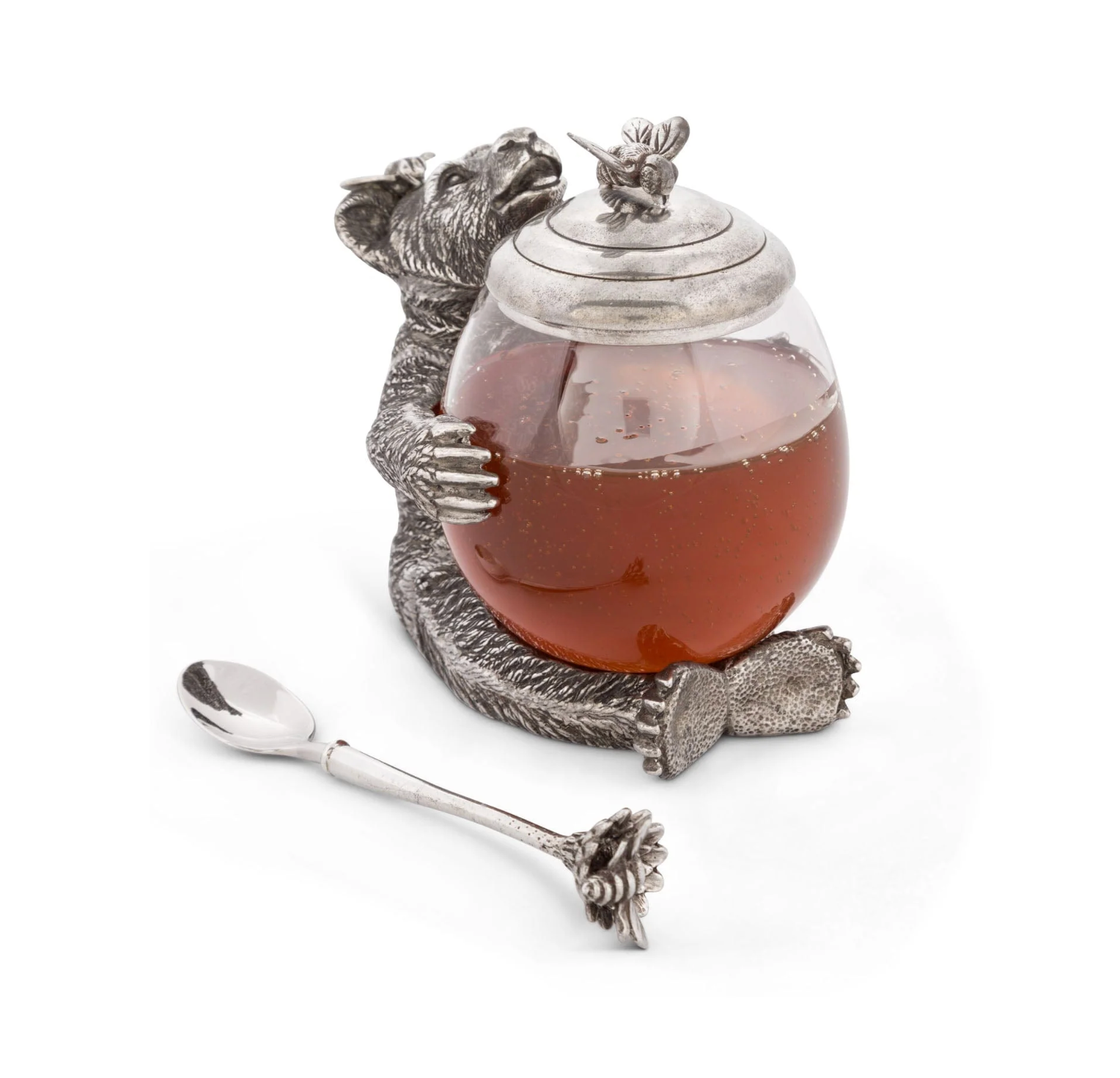 Pewter Bear Honey Pot