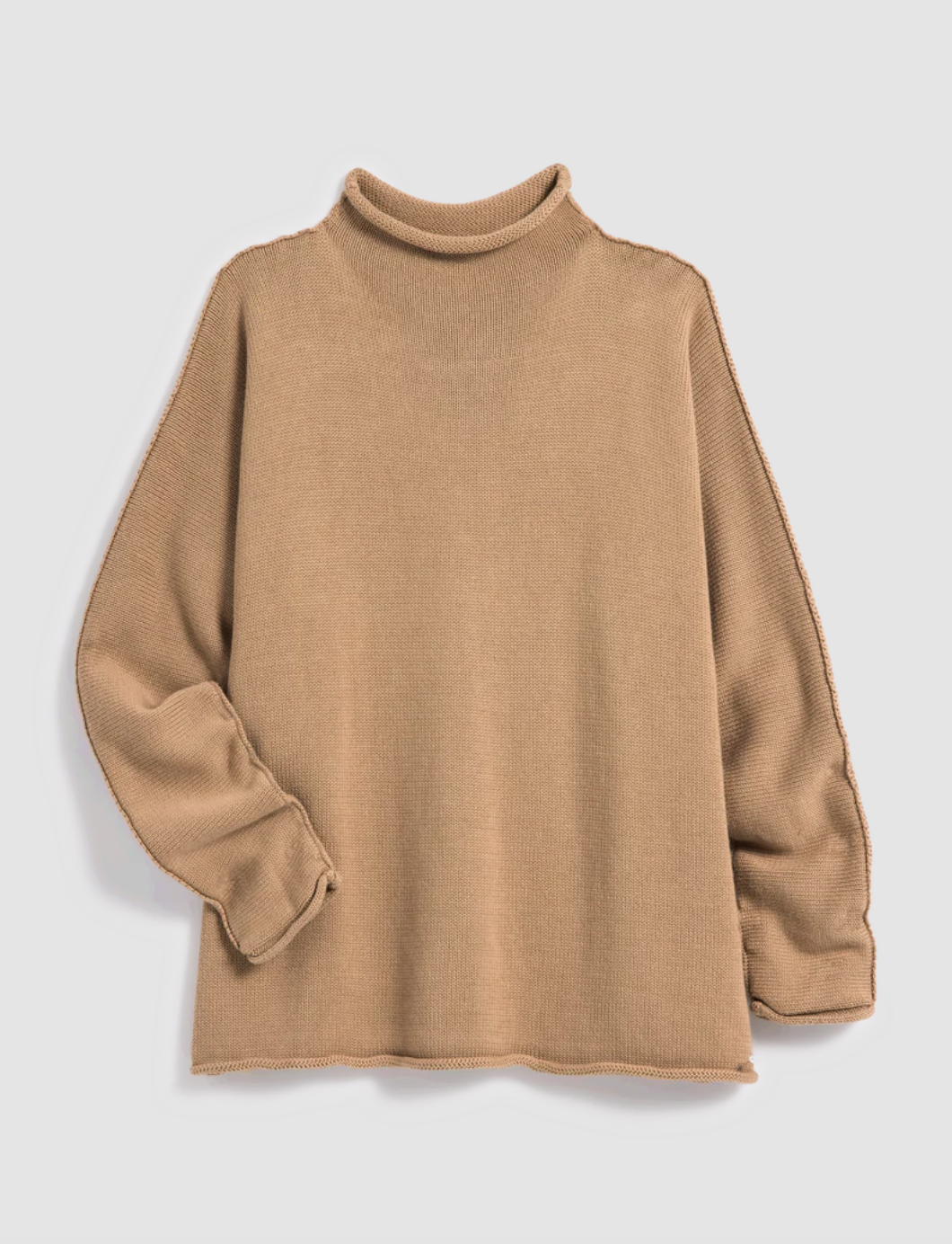 Monterey Rolled Funnel Neck Sweater - Camel