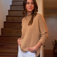 Monterey Rolled Funnel Neck Sweater - Camel