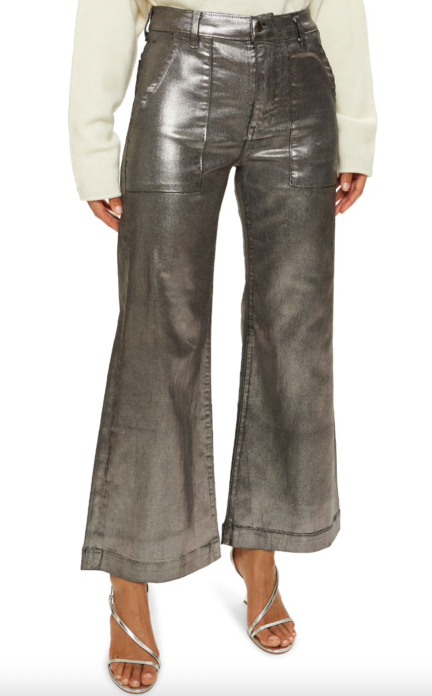 Cropped Metallic Clifford Jean - Gunmetal Metallic