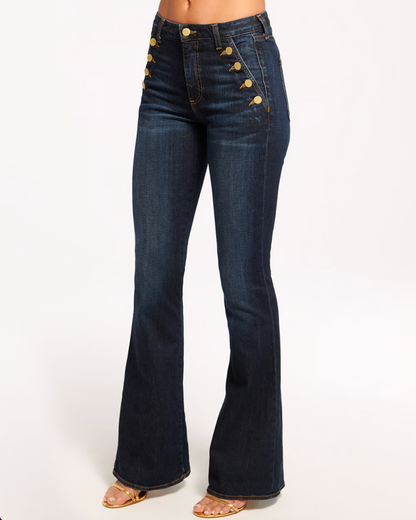 Helena High-Rise Flare Jean - Dark Rinse