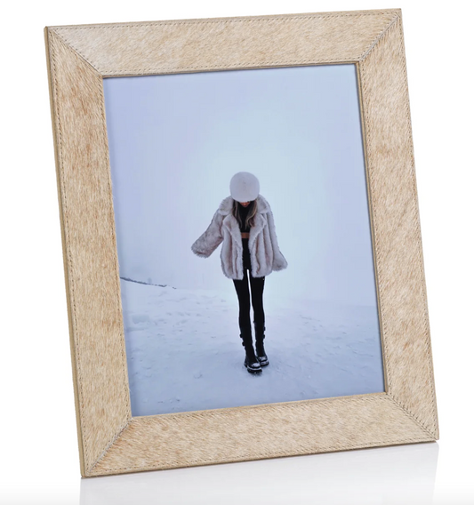 Corviglia Hair On Hide Leather Photo Frame - Tan - 8x10