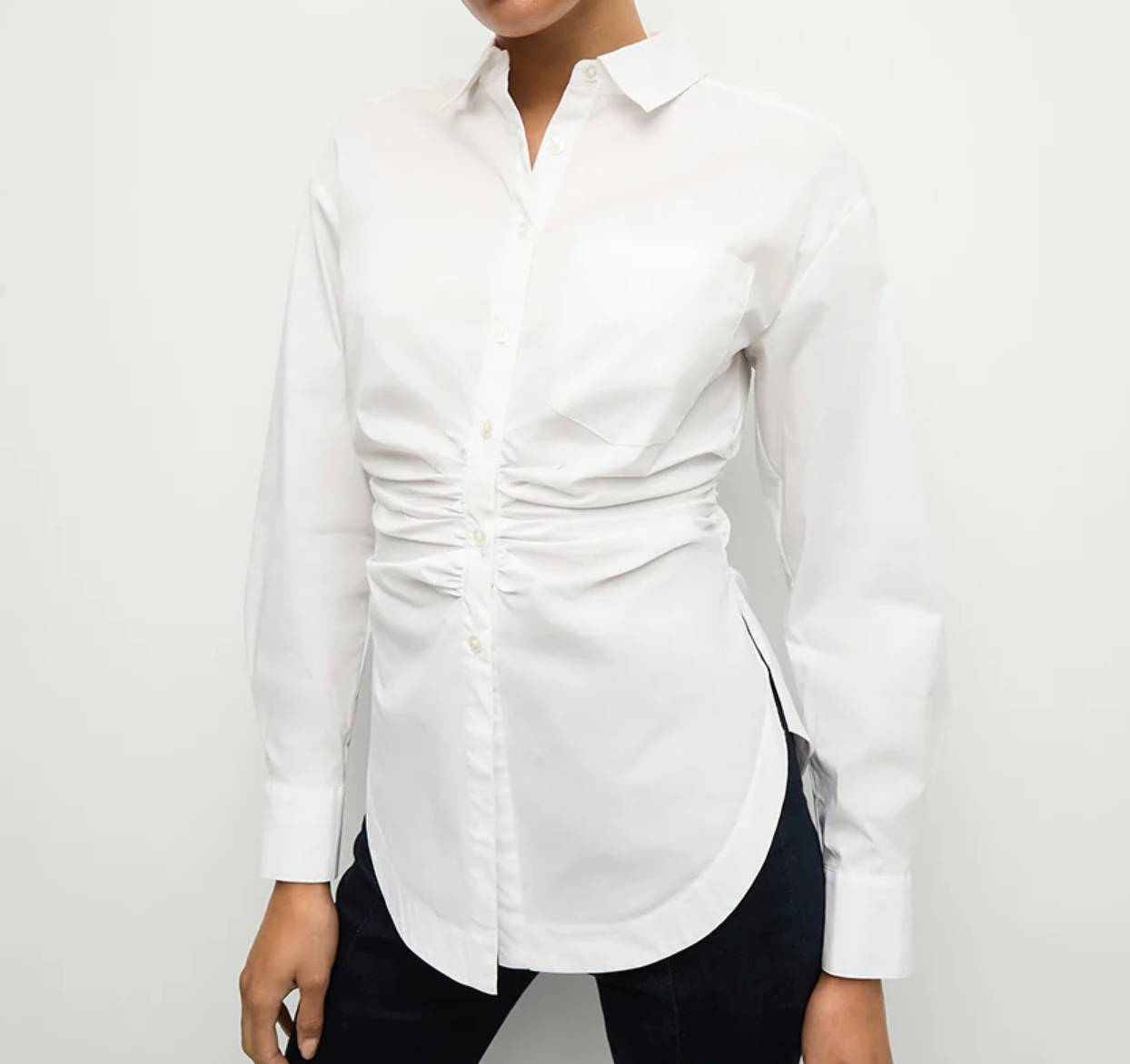 Bosco Ruched Shirt -  White