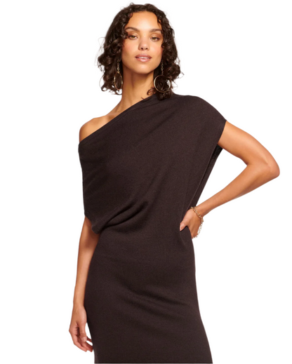 Chet Wool Off-The-Shoulder Sweater Dress - Desert Brown