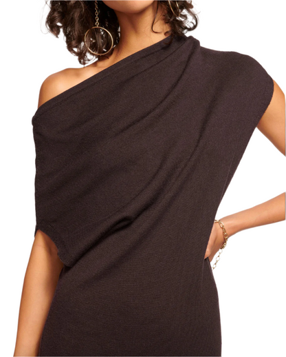 Chet Wool Off-The-Shoulder Sweater Dress - Desert Brown