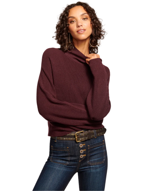 Cassidy Wool Turtleneck Sweater - Pinot Noir