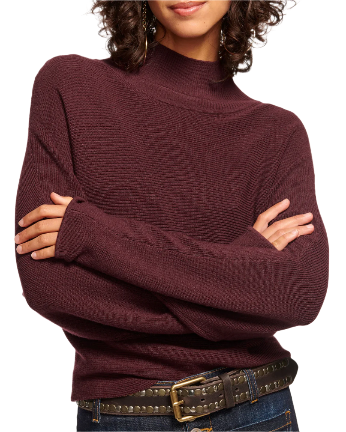 Cassidy Wool Turtleneck Sweater - Pinot Noir