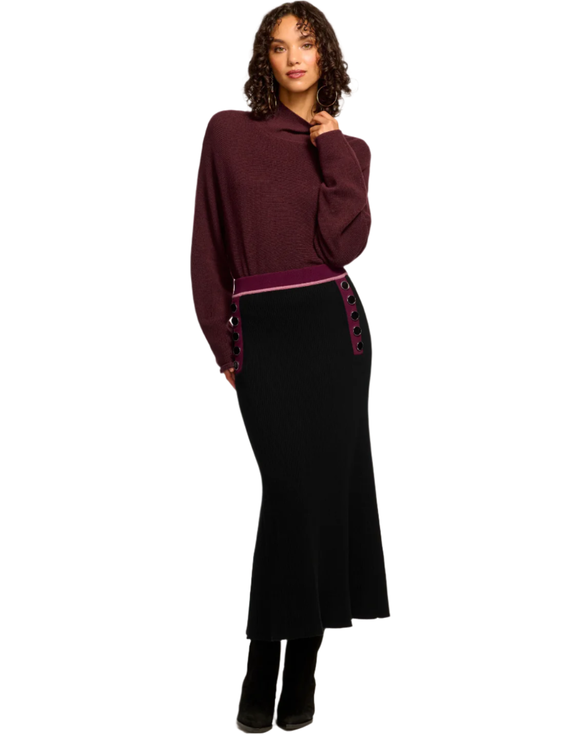 Cassidy Wool Turtleneck Sweater - Pinot Noir