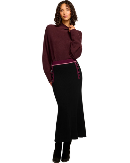 Cassidy Wool Turtleneck Sweater - Pinot Noir