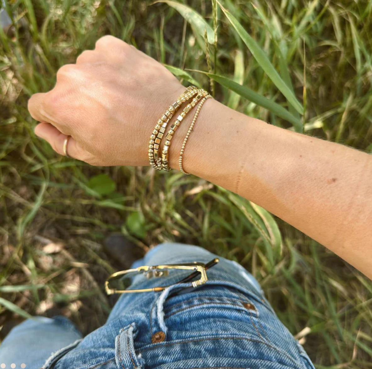 Quarter Square Beaded Bracelet