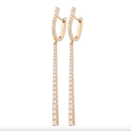 Gradient Diamond Pendulum Bar Earrings