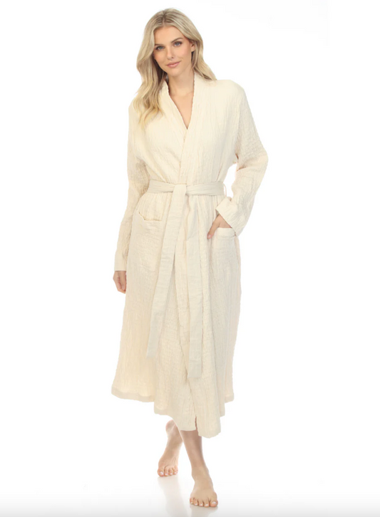 Fall Cotton Robe - One Size | Cream