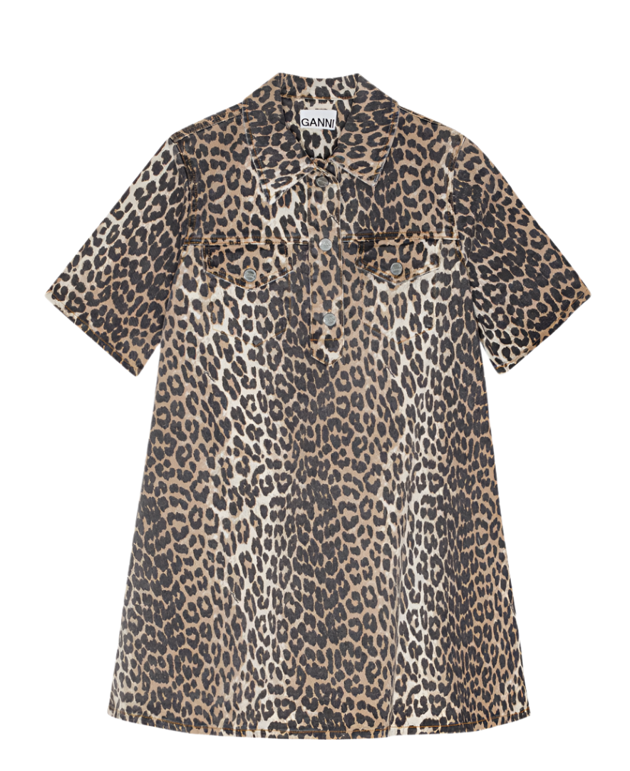 Print Denim Mini Dress