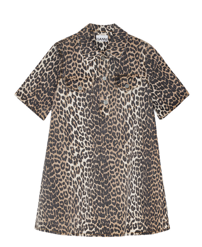 Print Denim Mini Dress