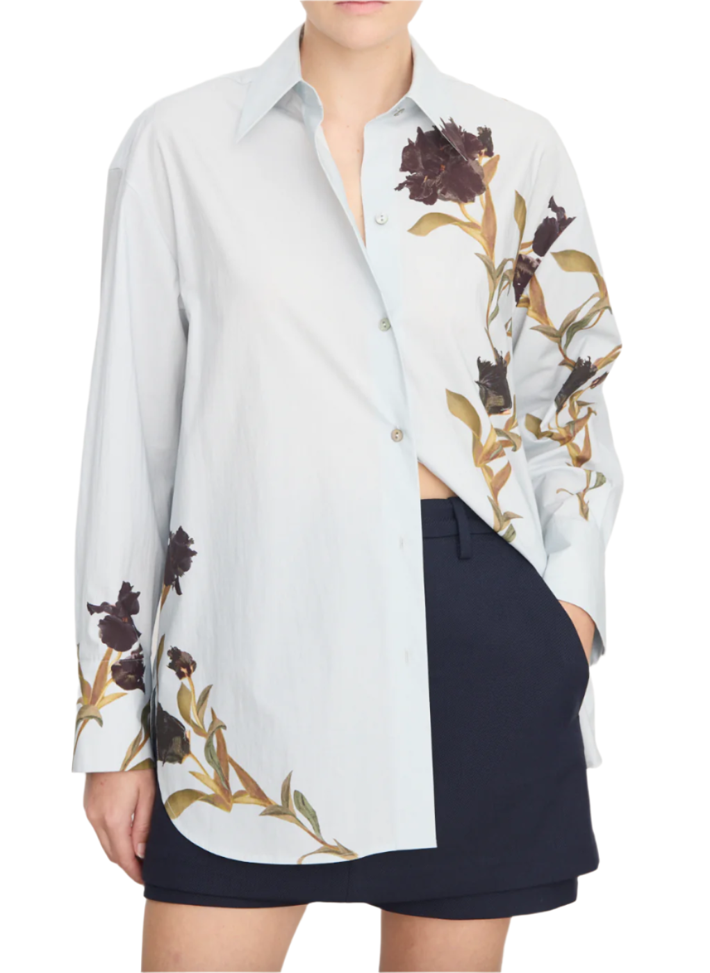 Placed Black Iris Button Down Shirt