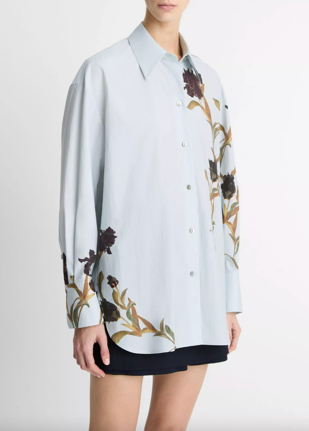 Placed Black Iris Button Down Shirt