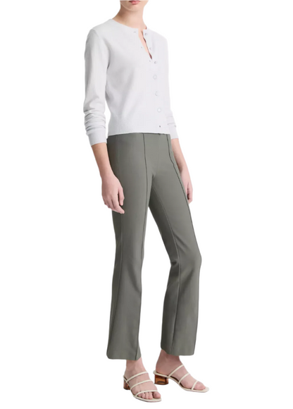 Mid Rise Pintuck Crop Flare Pant - Pebble