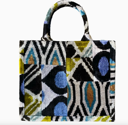 Silk Velvet Ikat Large Tote Bag - Patchwork