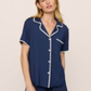 Frida Shortie PJ Set - Navy | Ivory
