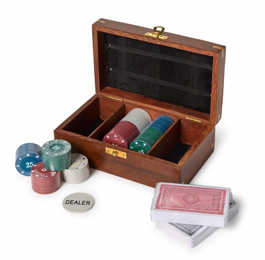 Poker Set in Wood Box