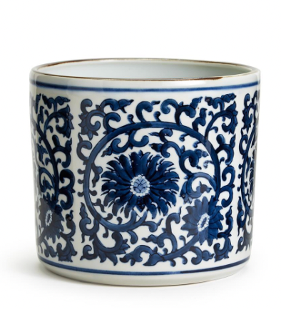 Blue & White Lotus Flower Vase/Planter